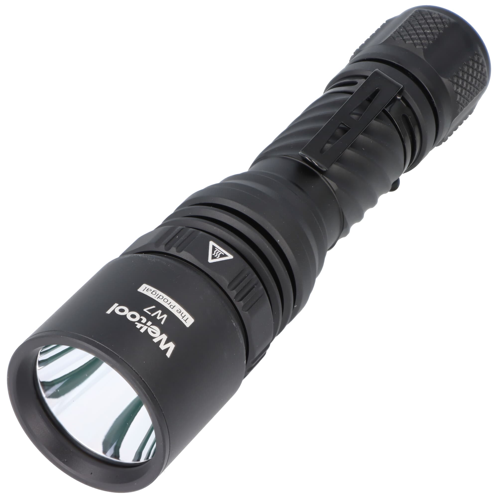 Lampe de poche tactique LEP Weltool W7, portée impressionnante jusqu'à 1 788 mètres, 700 lumens, y compris la batterie Li-Ion 21700